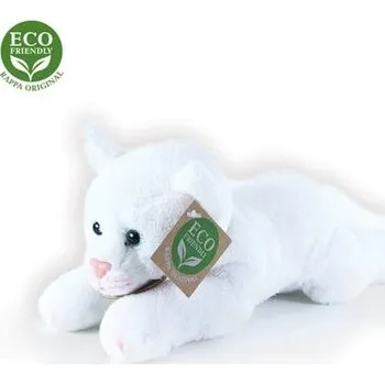 plyšák plyšová kočka ležící bílá, 18 cm