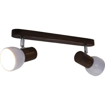 Lampička Envostar Nale stropní spot 2fl. borovice ořech - Plénum box - délka 39 cm, šířka 5 cm, výška 2,5 cm ořech, bílá 2 x 15 W LED - Doprava zdarma