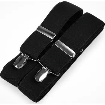 Kšandy Šle pánské, délka 125cm, šíře 3,5cm, tvar X, černé jednobarevné, 650253/53