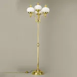 Orion Stojací lampa Delia, mosaz, leštěná leštěná mosaz, opálová bílá 4 x 60 W - Doprava zdarma