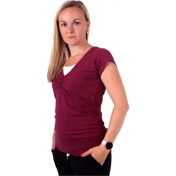Kojící tričko KARLA, krátký rukáv, cyklámen M/L