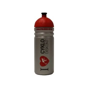 Láhev lahev R&B PROMO 700ml STŘÍBRNÁ potisk CYKLODISKONT - šedá, 700ml