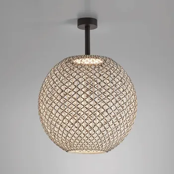 Lampička Venkovní stropní svítidlo Bover Nans Sphere PF/80 LED hnědé barvy - baldachýn - Ø 12 cm, výška 5 cm grafitově hnědá, hnědá 1 x 24 W LED - Doprava zdarma