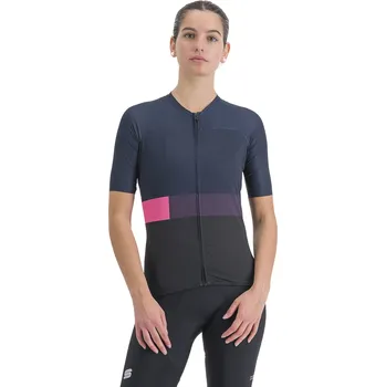 Cyklistické oblečení Dámský cyklistický dres s krátkým rukávem SPORTFUL-Snap w jrs, black galaxy blue Černá M