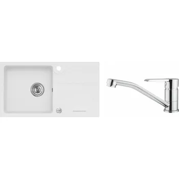 Granitový dřez Set Alveus Galapagos 30 White 11 + Ruta Chrom