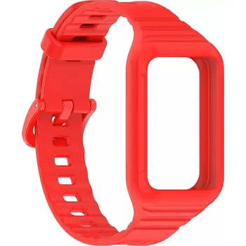 Příslušenství k chytrým hodinkám eses Silikonový řemínek s rámečkem pro Honor Band 9 - Červený