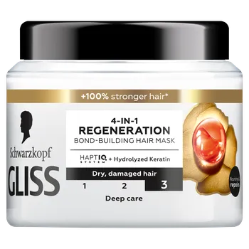 Vlasová regenerace Schwarzkopf Gliss 4-in-1 Regeneration Bond-Building Hair Mask regenerační maska pro suché a poškozené vlasy 400 ml