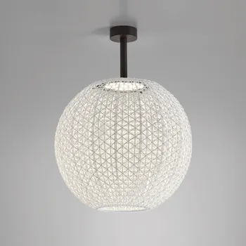 Lampička Venkovní stropní svítidlo Bover Nans Sphere PF/60 LED béžové barvy - baldachýn - Ø 12 cm, výška 5 cm grafitově hnědá, béžová 1 x 14 W LED - Doprava zdarma