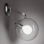 Artemide Miconos skleněné nástěnné světlo chrom - Ø koule 25 cm chrom leštěný, průhledná 1 x 20 W - Doprava zdarma