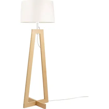 Lampička Aluminor Sacha LS mini stojací lampa dřevo, textil - stínidlo - délka 35 cm, šířka 35 cm; výška stínidla 28 cm bílá, světlé dřevo 1 x 12 W - Doprava zdarma