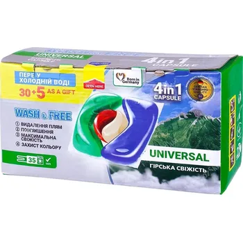 Tableta na praní Wash & Free Universal horská svěžest prací kapsle 35 ks