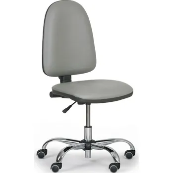 Pracovní židle Torino - chromový kříž, šedá