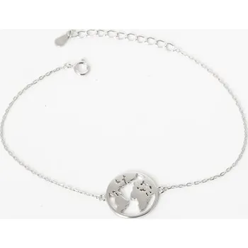 Náramek Dámský stříbrný náramek zeměkoule 17-20 cm STNA0770F