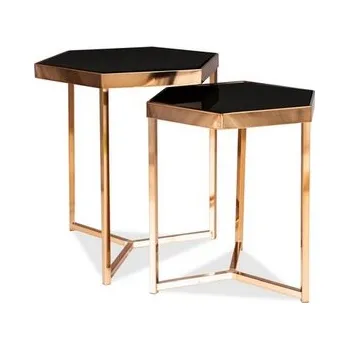 Konferenční stolek Konferenční stolek Milos, černá / zlatá