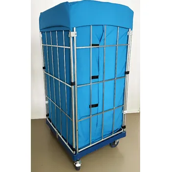 Manipulační, prádelní klec s ochranným vakem nosnost 500kg skladem , pozink, 4 stěny