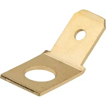 Tracon CSA-45-4 Neizolované mosazné kolíky ploché upevnitelné šroubem 6,3x0,8mm 45°, M4 (Tracon CSA-45-4)