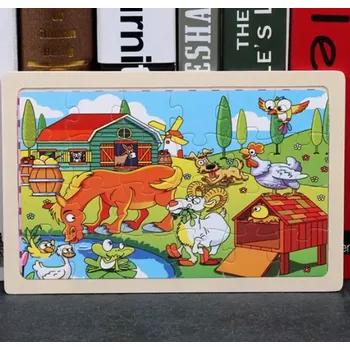 Puzzle Dřevěné puzzle pro nejmenší (L-24ks) - FARMA 1 (Značka: DATGO)