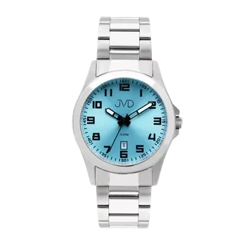 Hodinky JVD Pánské vodotěsné stříbrné hodinky JVD J1041.52 s modrým číselníkem (JVD Pánské vodotěsné stříbrné hodinky JVD J1041.52 s modrým číselníkem)