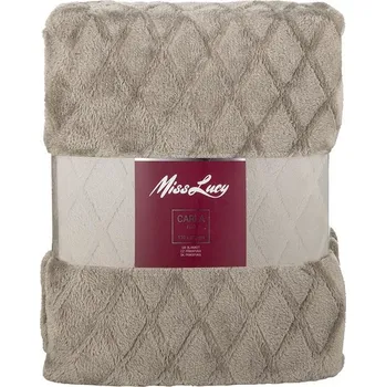 Přehoz na lůžko Miss Lucy Deka Carla Miss Lucy tmavě béžová 170x210 cm