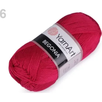 Příze Bavlněná pletací příze Begonia 50 g - 6 (6358) fuchsiová tm.