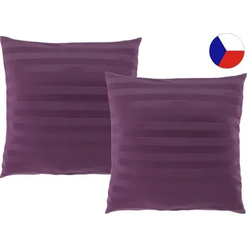 Dekorativní polštářek Jednobarevný saténový dekorační polštářek 50x50 Proužek purpur