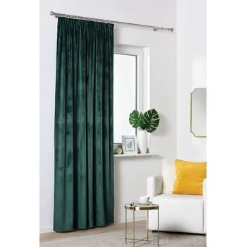 Závěs Dekorační VELVET závěs s řasící páskou VELUTTO zelená 140x260 cm (cena za 1 kus) MyBestHome