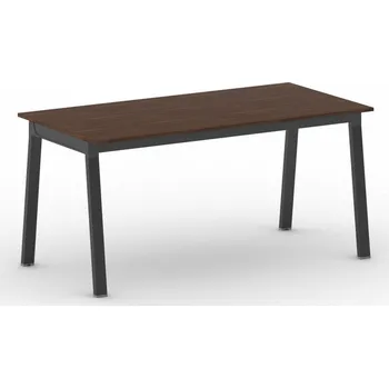Psací stůl B2B Partner Jednací kancelářský stůl PRIMO BASIC, 160x80 cm, černá podnož, ořech