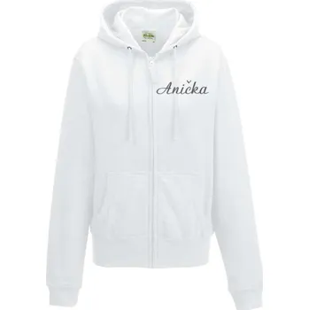 Dámská mikina Astoreo Dámská mikina na zip s kapucí personalizovaná bílá XS
