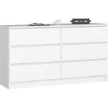 Komoda K140 6SZ bílá