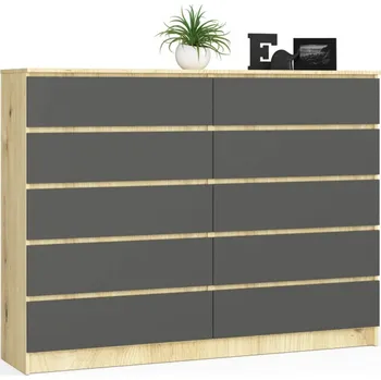 Nábytek Komoda K160 10SZ artisan oak/šedý grafit
