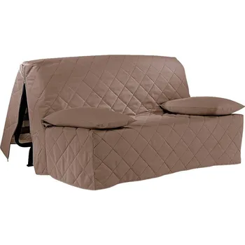 Napínací potah Blancheporte Prošívaný jednobarevný potah na pohovku typu harmonika zn. Colombine® hnědošedá 140x190 cm