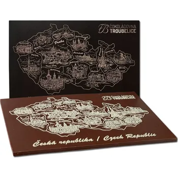 Čokoláda Čokoládovna Troubelice Velká čokoláda s reliéfem MAPA ČR, 120g Varianta: hořká 75%