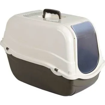 Toaleta pro kočku Toaleta pro kočky s krytem Minka, bílo/hnědá
