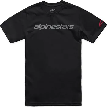 Pánské tričko Triko LINEAR WORDMARK 2.0 CSF, ALPINESTARS (černá/šedá/červená) (Velikost: 2XL)