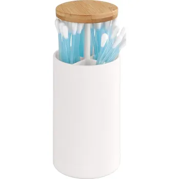 Koupelnová předložka Wenko Zásobník na vatové tyčinky Wenko bílá 6,5x11,5 cm