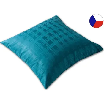 Povlak na dekorativní polštářek Damaškový povlak na polštář 40x40 EXCELLENT TOPAS Mřížky petrolej