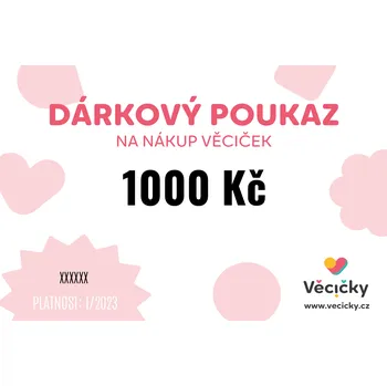 Dárkový potravinový koš dárkový poukaz - 1000kč růžový