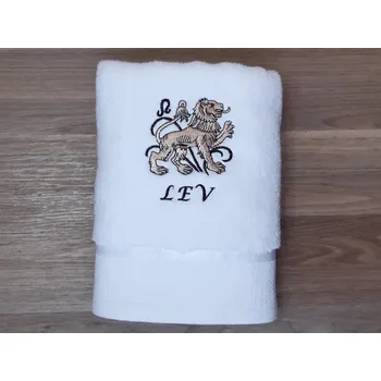 Osuška Luxusní osuška se znamením LEV 450g bílá/hnědá