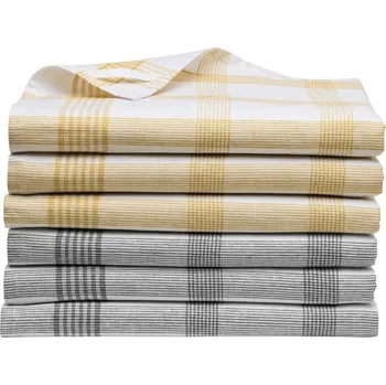 Utěrka Blancheporte Sada 6 nebo 12 kostkovaných utěrek kari/šedá 12 ks, 50x70 cm