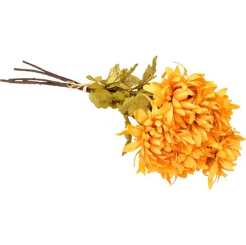 umělá květina Kytice podzimních oranžových chryzantém 6 ks, 70 cm