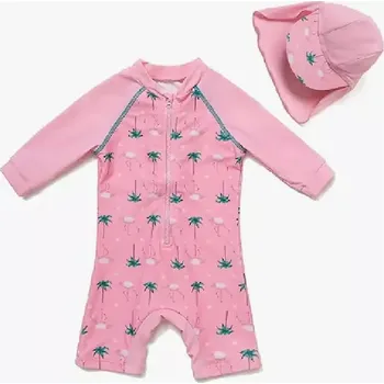 Dámské plavky Jednodílné plavky/overal s 3/4 rukávy a čepicí (9-12 m) - PALMY (Značka: BONVERANO)