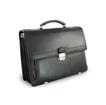 Arwel Černá kožená aktovka se čtyřmi vnitřními přihrádkami 112-6002-60