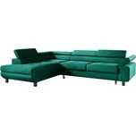 Rozkládací rohová sedací souprava 153 BENAJMIN Levá Zelená