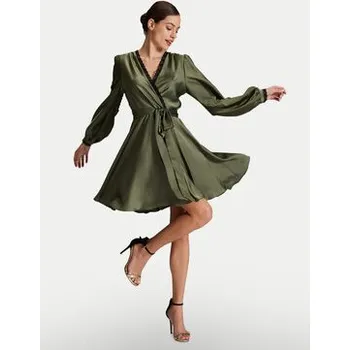 Dámské šaty Swing Koktejlové šaty 5AH13000 Zelená Regular Fit 38