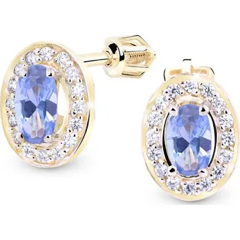 Náušnice Cutie Jewellery Zlaté náušnice se zirkony Z8049Z Arctic Blue