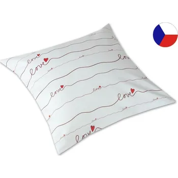 Povlak na dekorativní polštářek Luxusní saténový povlak na polštář 40x40 GEON Love bílá