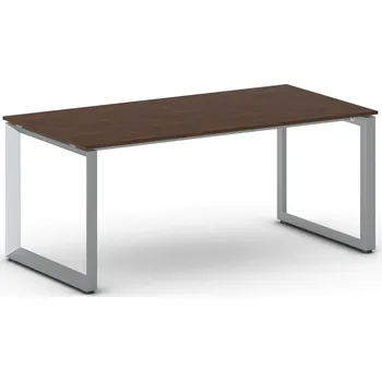 Psací stůl B2B Partner Kancelářský stůl PRIMO INSPIRE, 180x90 cm, šedostříbrná podnož, ořech