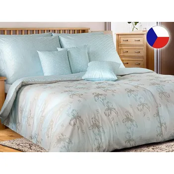 Povlečení Damaškové povlečení EXCELLENT 70x90, 140x200 SOPHIA Květ kosatce DUO modré