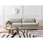 Béžová polyesterová čalouněná pohovka třímístná dřevěné nohy područky pohovka do obývacího pokoje moderní styl Beliani