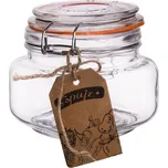 Dóza sklo patent BELA 0,5 l nízká sklo průměr 11,5 cm, výška 10 cm 500 ml